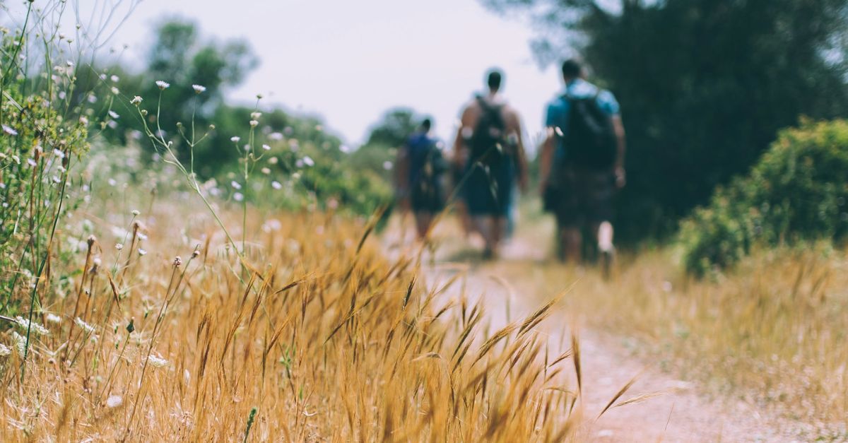 Senderistas recorriendo la Sierra Oeste de Madrid. MadRural